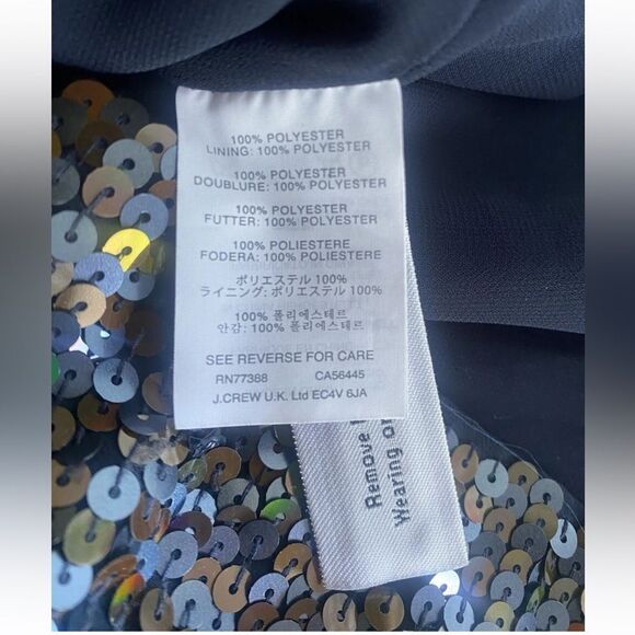 J Crew Collection Romper Sequin Starts Black Neckline  Lined Pockets Sz 6 - Picture 13 of 16